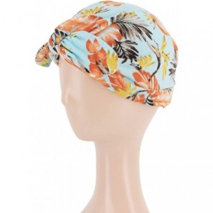 Skullies & Beanies Shiny Flower Turban Shimmer Chemo Cap Hairwrap Headwear Beanie Hair Scarf - Blue2 - CL18A4KMML3 $9.60