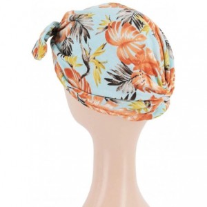 Skullies & Beanies Shiny Flower Turban Shimmer Chemo Cap Hairwrap Headwear Beanie Hair Scarf - Blue2 - CL18A4KMML3 $9.60
