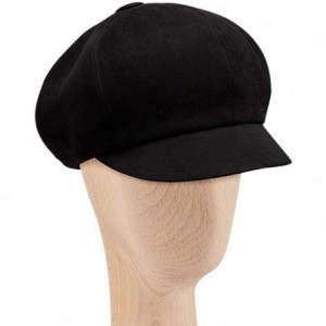 Newsboy Caps Newsboy Cap for Women PU Leather Cabbie Paperboy Visor Painter Hat Cap - Suede-black - CB18XWKDUYL $14.97