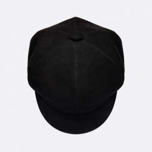 Newsboy Caps Newsboy Cap for Women PU Leather Cabbie Paperboy Visor Painter Hat Cap - Suede-black - CB18XWKDUYL $29.20