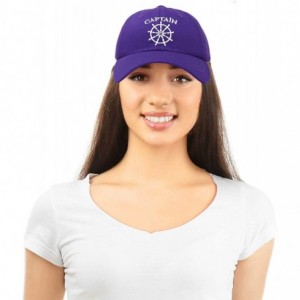 Baseball Caps Captain Hat Sailing Baseball Cap Navy Gift Boating Men Women - Purple - C718WCQN73I $13.82