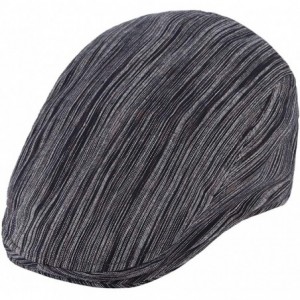 Newsboy Caps Men's Cotton Pinstripes Ivy Cap Gatsby Ascot Cap Adjustable Cabbie Flat Driving Hunting Cap - Black+blue - CD18I...