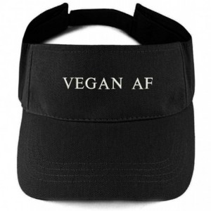 Visors Vegan AF Embroidered 100% Cotton Adjustable Visor - Black - C317Z3NG48K $35.98