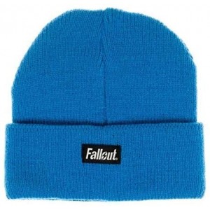 Skullies & Beanies Fallout 76 Vault Boy Knit Hat Beanie Blue - CV18UKWUG38 $11.84