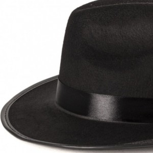 Fedoras Black Fedora Gangster Hat Costume Accessory - Pack of 6 - C4125KO3OTB $22.48