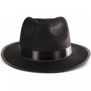 Fedoras Black Fedora Gangster Hat Costume Accessory - Pack of 6 - C4125KO3OTB $22.48