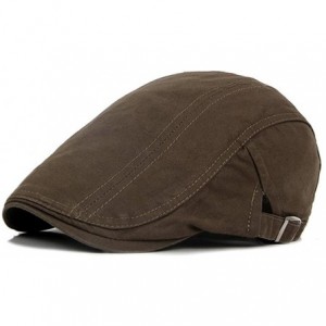 Newsboy Caps Men's Classic Cotton Flat Hat Ivy Gatsby Newsboy Driving Cap - Army Green - C217YC8QOIK $13.86