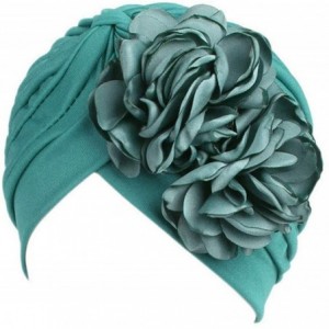 Skullies & Beanies Women Muslim Solid Flowers Cancer Chemo Hat Turban Headbands Hair Loss Wrap Cap - Blue - C0186OEML65 $18.24