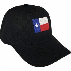 Baseball Caps Texas State Flag Adjustable Curved Bill Baseball Cap (One Size- Black) - CT18KHD06CK $16.18