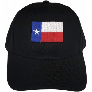 Baseball Caps Texas State Flag Adjustable Curved Bill Baseball Cap (One Size- Black) - CT18KHD06CK $16.18