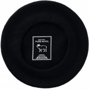 Berets Women's Wool Beret - Black - CR11HRQOOJZ $10.22