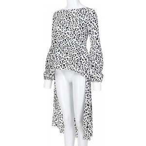 Bomber Hats Cocktail Flounce Irregular Leopard Printed - White - C1194IERU5H $11.09