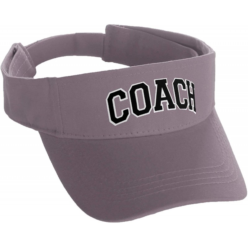 Baseball Caps Classic Sport Team Coach Arched Letters Sun Visor Hat Cap Adjustable Back - L Grey Hat White Black Letters - C7...