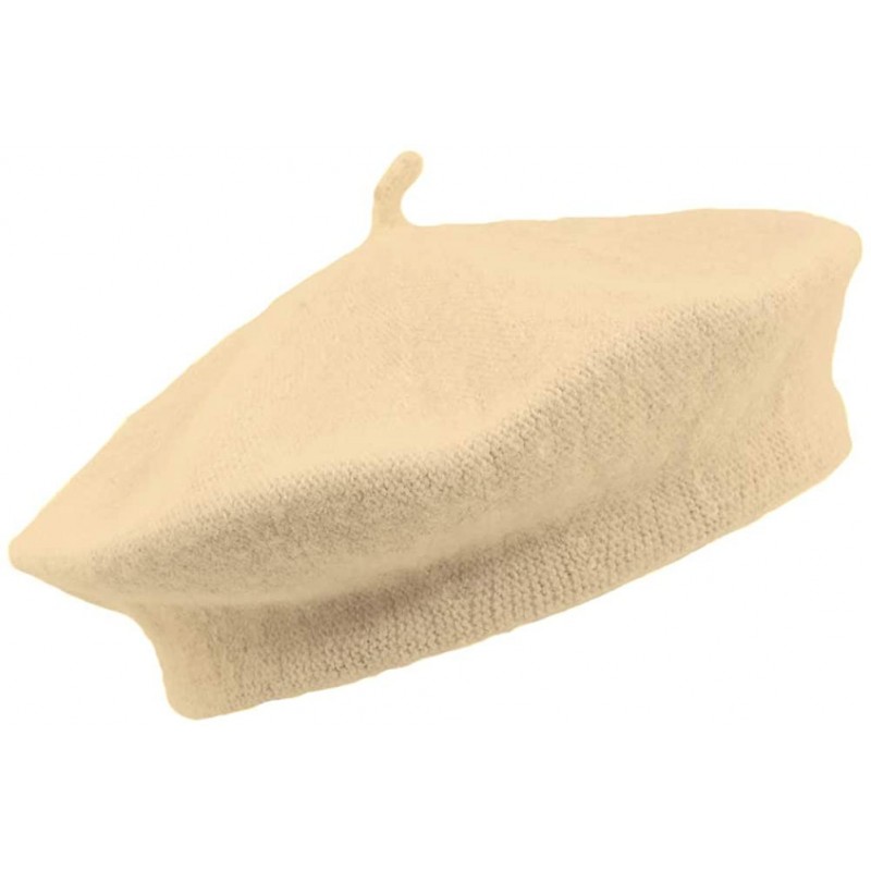 Berets Classic Wool Blend French Artist Beret Beige - CX11N84YFXZ $8.46