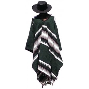 Cowboy Hats Clint Eastwood Western Black Cowboy Hat & Green Poncho Set - Green - C2122FRGBV9 $39.65