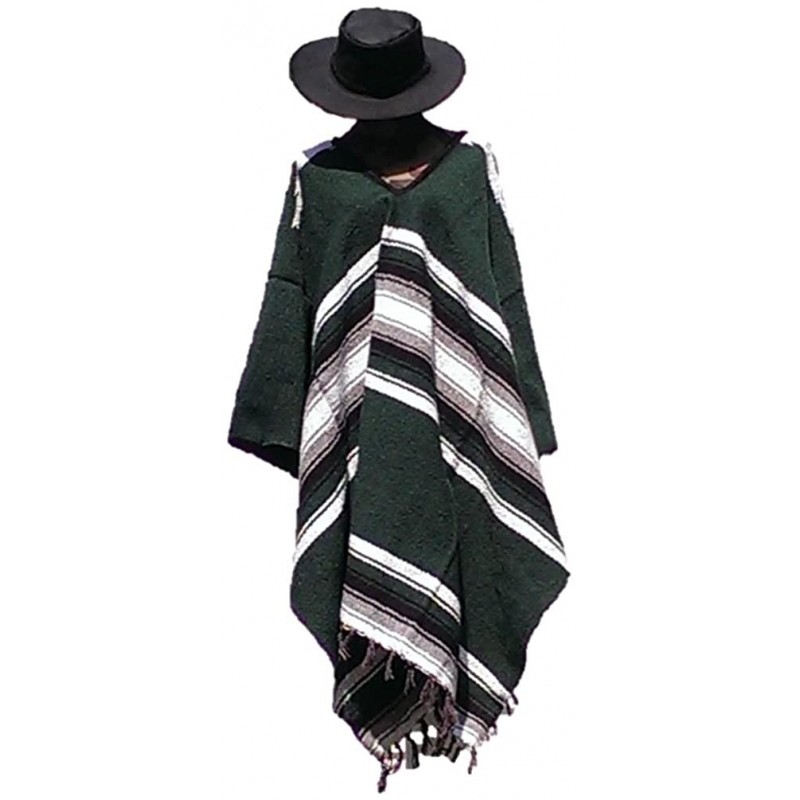 Cowboy Hats Clint Eastwood Western Black Cowboy Hat & Green Poncho Set - Green - C2122FRGBV9 $39.65