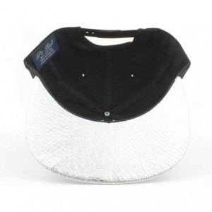 Baseball Caps California Republic Glitter Bear Flat Bill - Black/Silver - CO1291J99ZJ $11.15