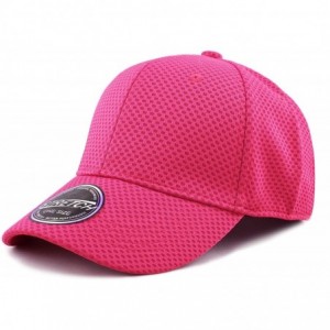 Baseball Caps Women High Bun Ponytail Hat Light Weight Stretch Fit Mesh Quick Dry Structured Cap - Hot Pink - C818I6QLMU7 $12.39