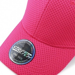 Baseball Caps Women High Bun Ponytail Hat Light Weight Stretch Fit Mesh Quick Dry Structured Cap - Hot Pink - C818I6QLMU7 $12.39