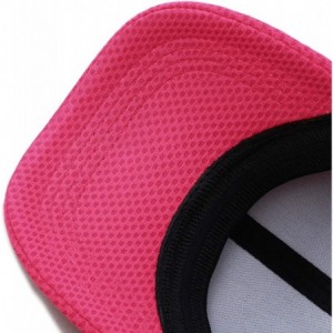 Baseball Caps Women High Bun Ponytail Hat Light Weight Stretch Fit Mesh Quick Dry Structured Cap - Hot Pink - C818I6QLMU7 $12.39