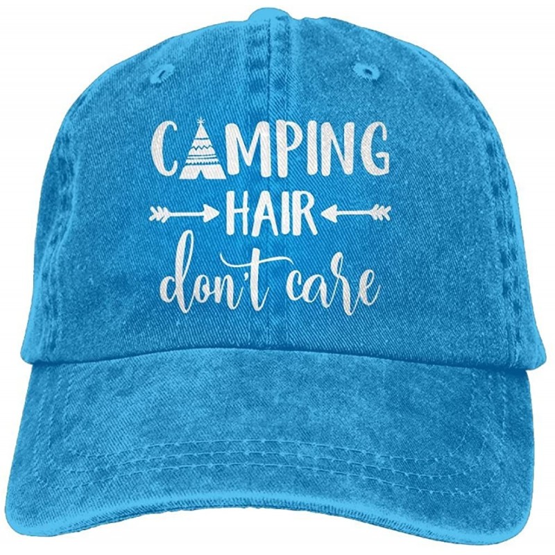 Baseball Caps Unisex Camping Hair Don't Care-1 Vintage Jeans Baseball Cap Classic Cotton Dad Hat Adjustable Plain Cap - CV18D...