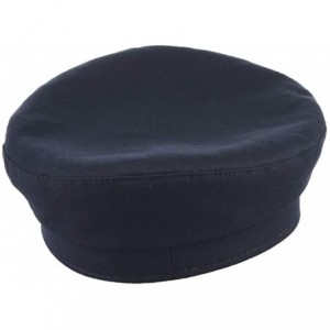Newsboy Caps Women Classic British Flat Top Fisherman Hat Cotton Breton Fiddler Hat - Navy - CY18IK4KEER $12.07