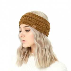 Cold Weather Headbands Winter Warm Cable Knit headband Head Wrap Ear Warmer for Women(Sandy Brown) - Sandy Brown - C418K4ZZTA...