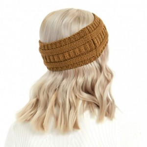 Cold Weather Headbands Winter Warm Cable Knit headband Head Wrap Ear Warmer for Women(Sandy Brown) - Sandy Brown - C418K4ZZTA...