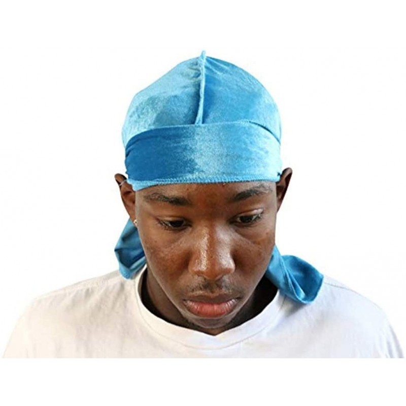 Skullies & Beanies Slippery Apparel - Velvet Premium Durag 360 Waves Extra Long Straps for Men Will Last for Years - CZ18ILSD...