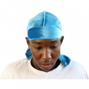 Skullies & Beanies Slippery Apparel - Velvet Premium Durag 360 Waves Extra Long Straps for Men Will Last for Years - CZ18ILSD...