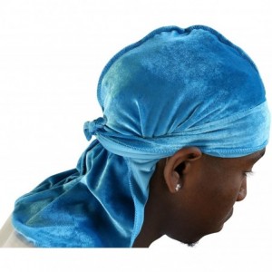 Skullies & Beanies Slippery Apparel - Velvet Premium Durag 360 Waves Extra Long Straps for Men Will Last for Years - CZ18ILSD...