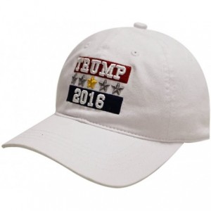 Baseball Caps Trump Stras Cotton Baseball Cap White - C612CI0E1SN $10.78