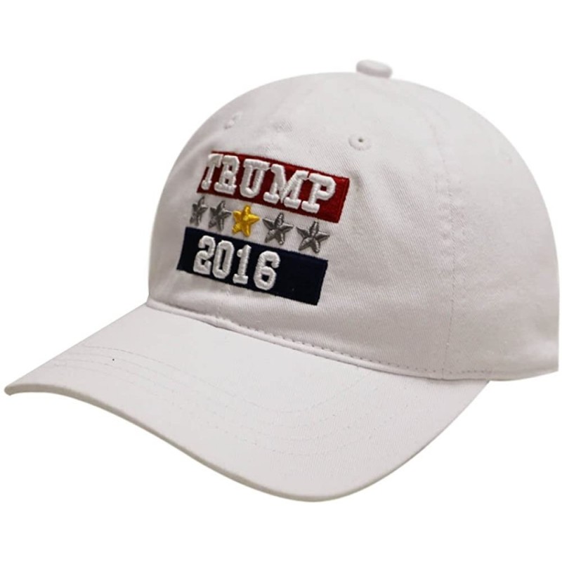 Baseball Caps Trump Stras Cotton Baseball Cap White - C612CI0E1SN $10.78