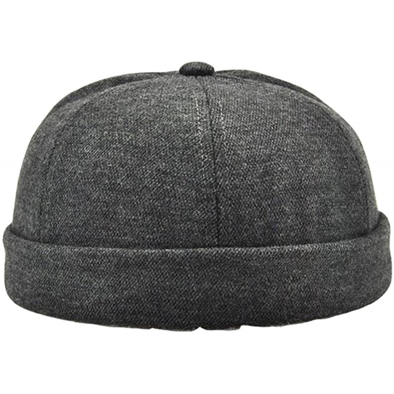 Skullies & Beanies Retro Rolled Cuff Skull Caps Brimless Beanie Hats for Men/Women - A-dark Grey - CW12H4FVSF1 $11.02