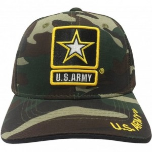 Baseball Caps Officially Licensed Embroidered US Military Baseball Cap Hat - Army Yellow Star Camo - CD18944KON6 $31.19