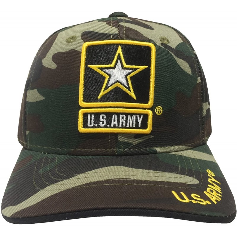Baseball Caps Officially Licensed Embroidered US Military Baseball Cap Hat - Army Yellow Star Camo - CD18944KON6 $26.69