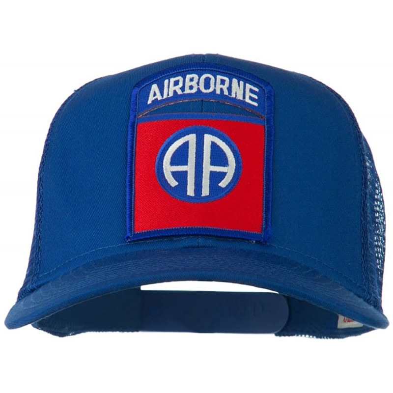 Baseball Caps 82nd Airborne Military Patched Mesh Cap - Royal - C511Q3SPCWV $24.03