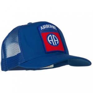 Baseball Caps 82nd Airborne Military Patched Mesh Cap - Royal - C511Q3SPCWV $24.03