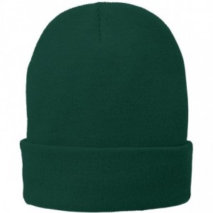 Skullies & Beanies Port & Company Men's Fleece-Lined Knit Cap - Athletic Green - C417YGADD46 $7.64