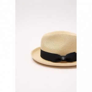 Fedoras Genoa Fedora Bucket Sun Straw Beach Hat Fine Braid UPF50+ Unisex - Beige_bowbk - CF19345K4QK $35.22