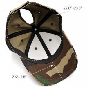 Baseball Caps Ponytail High Buns Ponycaps Baseball Adjustable - Cotton Camouflage Green - CV18GQOZCSK $15.07