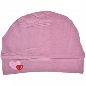 Skullies & Beanies Womens Soft Sleep Cap Comfy Cancer Hat with Hearts Applique - Rose - CS189SU28E6 $20.79