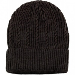 Skullies & Beanies Twisted Cable Classic Winter Beanie Hat - Brown - C1126Z8TFL7 $7.92