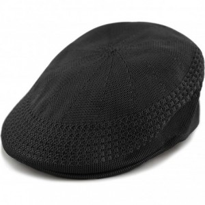 Newsboy Caps Light Weight Classic Mesh Newsboy Ivy Gatsby Cabbie Golf Hat Cap - Black - CW1869360O9 $9.39