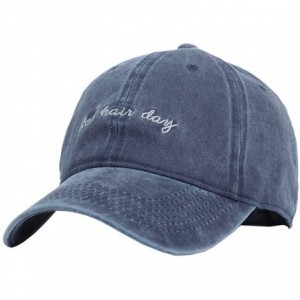 Baseball Caps Vintage Hat Bad-Hair-Day Dad Embroidered Baseball-Cap Distressed - Blue - C418O3U7NZH $22.64