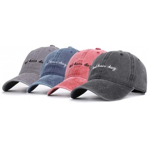 Baseball Caps Vintage Hat Bad-Hair-Day Dad Embroidered Baseball-Cap Distressed - Blue - C418O3U7NZH $8.30