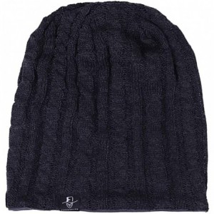 Skullies & Beanies Mens Slouchy Long Beanie Knit Cap for Summer Winter- Oversize - Charcoal-cable - CK18ZSR62XE $12.57