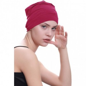 Baseball Caps Unisex Bamboo Sleep Caps for Cancer- Hair Loss - Chemo Caps - Cherry - C719282T2IC $9.75