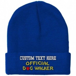 Skullies & Beanies Custom Beanie for Men & Women Official Dog Walker Embroidery Skull Cap Hat - Royal Blue - C418ZWOEOEI $21.97