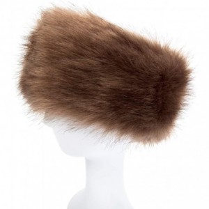 Cold Weather Headbands Womens Faux Fur Headband Winter Earwarmer Earmuff Hat Ski - Deep Khaki - CG12O1RQ6L9 $10.16